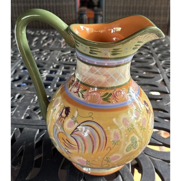 Zrike "Chanticleer" Rooster Theme - Danna Cullen Design PITCHER Jug Large - Picture 3 of 7